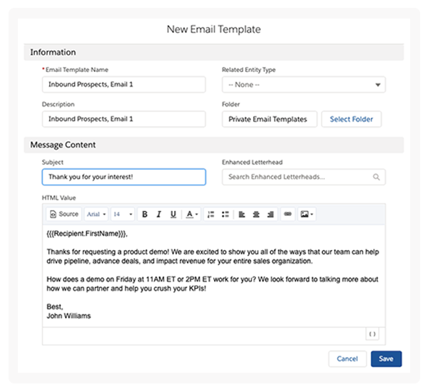 new sales email template