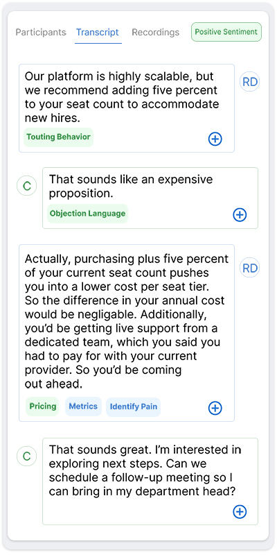 Real-time Metrics for Conversation Intelligence