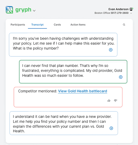 AI-powered Conversation Intelligence - Health Insurance Industry